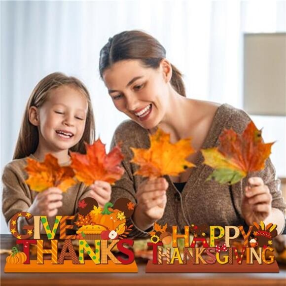 4Pcs Mouse Thanksgiving Table Decorations Wooden Centerpiece Cute Themed - Picture 5 of 8